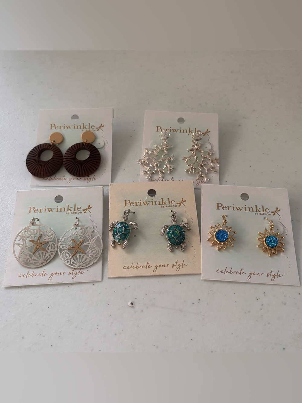 Lot of 5 Periwinkle Nautical Pierced Dangling Earrings by Barlow NWT